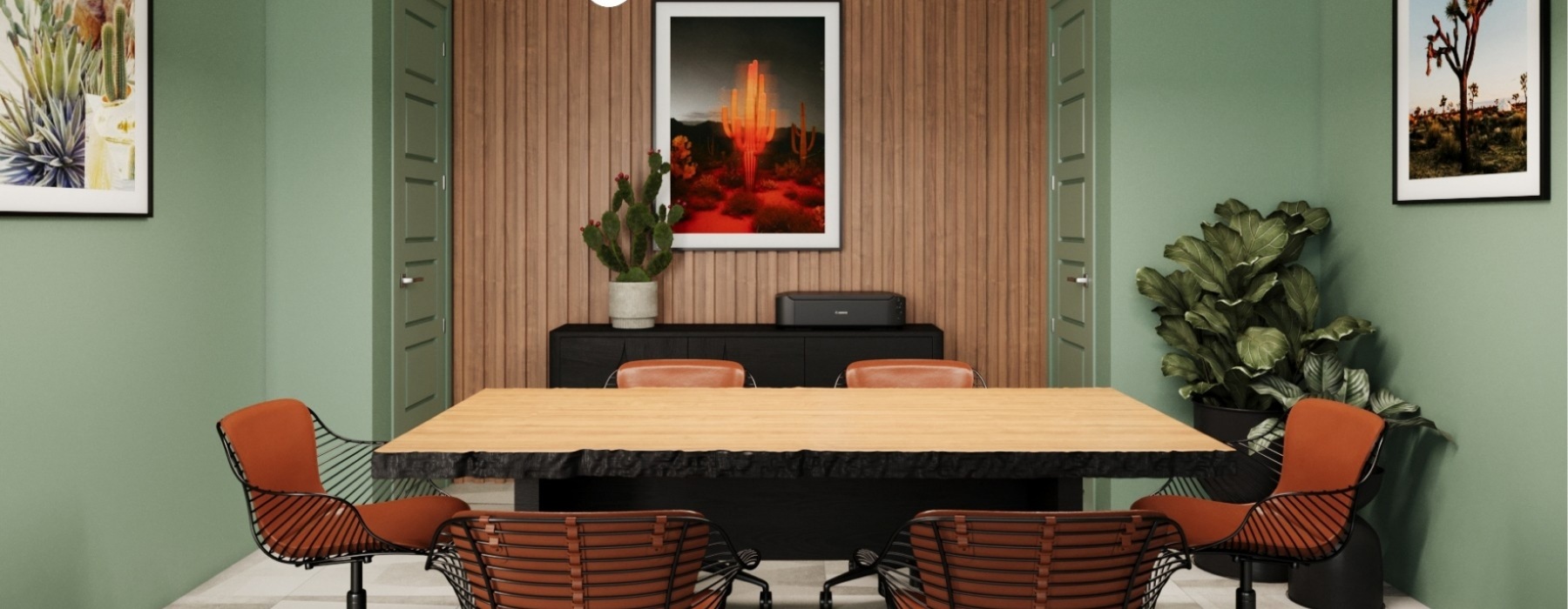 meeting room with table and chairs