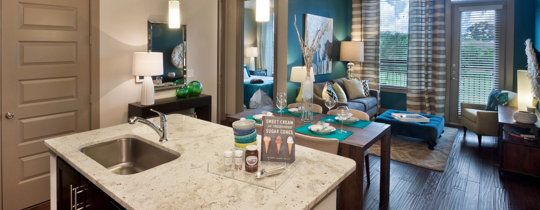 Well-lit kitchen with ample counter space