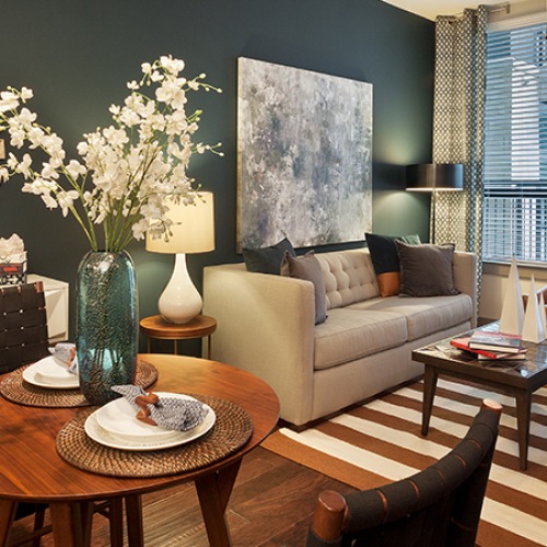 Open space living area with natural lighting